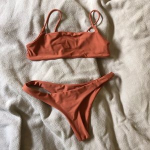 Ark swimwear rust crop top hybrid bottom